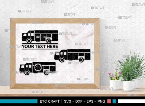 Fire Truck Monogram, Fire Truck Silhouette, Fire Truck SVG, Truck Svg, Fire Engine Svg, Rescue Truck Svg, Emergency Vehicle Svg, Fire Department Svg, SB00572 SVG ETC Craft 