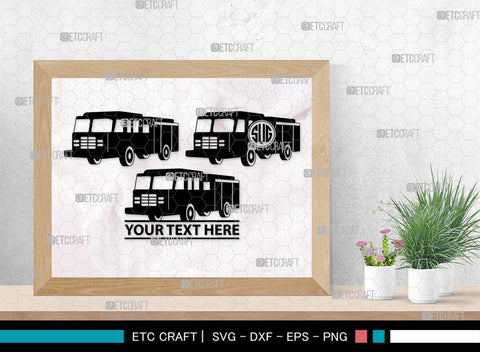 Fire Truck Monogram, Fire Truck Silhouette, Fire Truck SVG, Truck Svg, Fire Engine Svg, Rescue Truck Svg, Emergency Vehicle Svg, Fire Department Svg, SB00572 SVG ETC Craft 