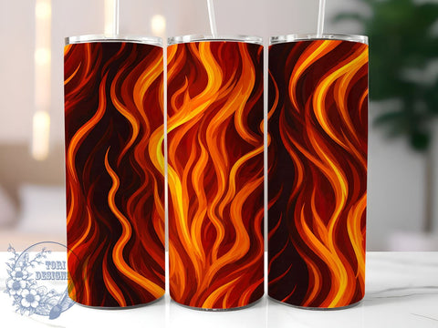 Fire Tumbler Wrap, Orange Flames Design, 20oz Sublimation, Realistic Fire Design, Flame Tumbler, Hot Drinkware, Bold Tumbler Wrap Sublimation ToriDesigns 
