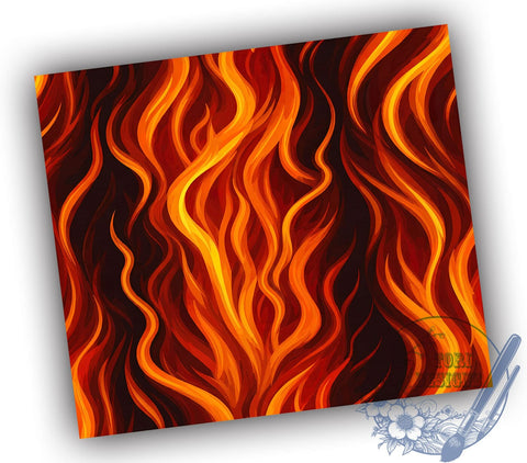 Fire Tumbler Wrap, Orange Flames Design, 20oz Sublimation, Realistic Fire Design, Flame Tumbler, Hot Drinkware, Bold Tumbler Wrap Sublimation ToriDesigns 