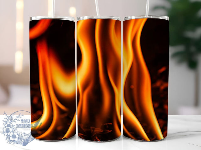 Fire Tumbler Wrap, Orange Flames Design, 20oz Sublimation, Realistic Fire Design, Flame Tumbler, Hot Drinkware, Bold Tumbler Wrap Sublimation ToriDesigns 