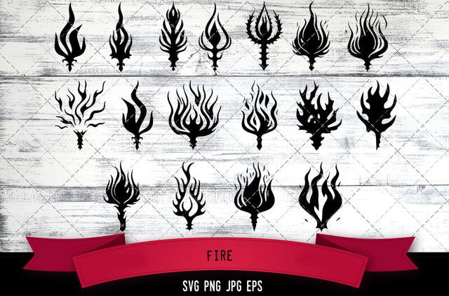 Fire Vector Bundle - JPG, SVG, PNG, EPS - Digital Download with Commercial License for Cricut, Silhouette, Scan N Cut Crafting SVG Loveleen Kaur 