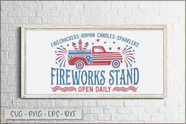 Firecrackers roman candles sparklers fireworks stand open daily Sign SVG SVG Shetara Begum 