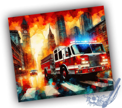Firefighter 20oz Skinny Tumbler, Fire Fighter Tumbler Png, Straight & Tapered Tumbler Wrap, Instant Digital Download Sublimation ToriDesigns 