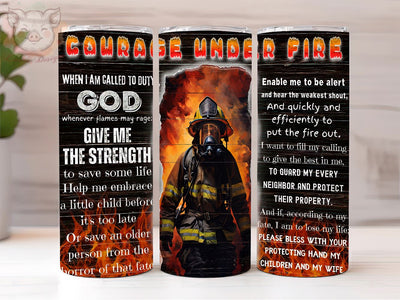 Firefighter 20oz Tumbler Png, Straight & Tapered Tumbler Png, Firefighter's Prayer Tumbler Png, Digital Download PNG Sublimation Lara' s Designs 