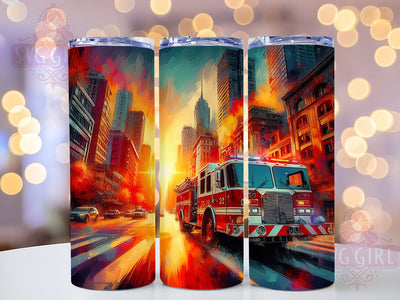 Firefighter 20oz Tumbler Wrap Sublimation Design, Straight Tapered Tumbler Wrap, Fire Fighter Tumbler Png, Instant Digital Download Sublimation SvggirlplusArt 