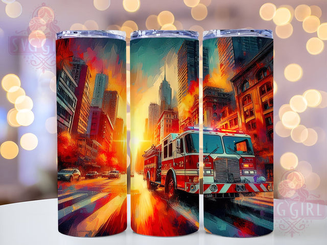 Firefighter 20oz Tumbler Wrap Sublimation Design, Straight Tapered Tumbler Wrap, Fire Fighter Tumbler Png, Instant Digital Download Sublimation SvggirlplusArt 