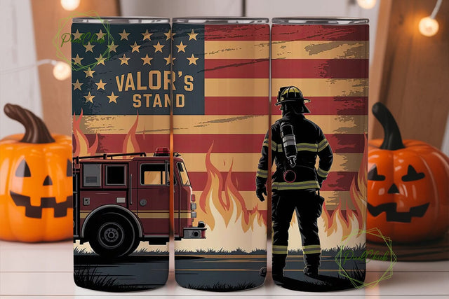 Firefighter American Flag 20oz Tumbler Sublimation PixelChick 
