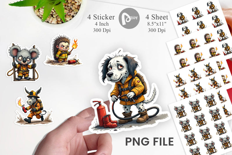 Firefighter Chaos Critters Sticker Sublimation artnoy 