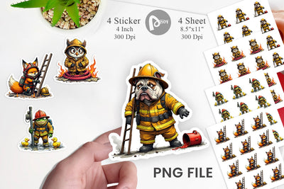 Firefighter Chaos Critters Sticker Sublimation artnoy 