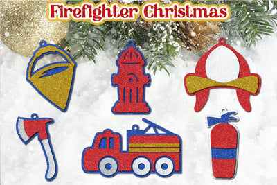 Firefighter Christmas ornament svg, Fireman, 3d Winter decoration SVG AnastasiyaArtDesign 