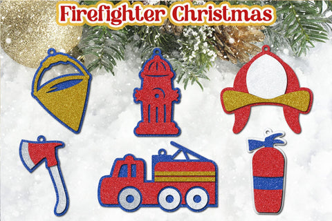Firefighter Christmas ornament svg, Fireman, 3d Winter decoration SVG AnastasiyaArtDesign 