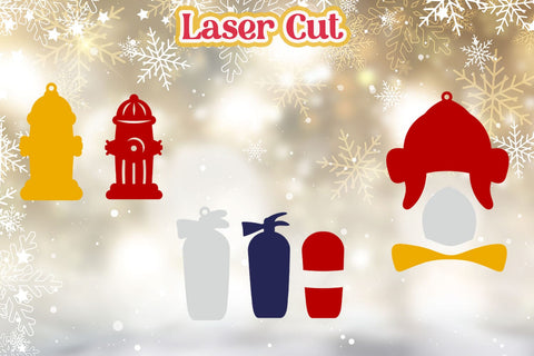 Firefighter Christmas ornament svg, Fireman, 3d Winter decoration SVG AnastasiyaArtDesign 