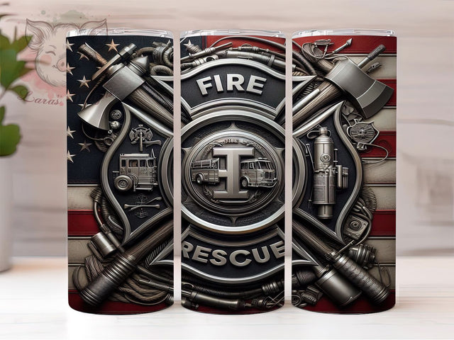 Firefighter Flag Tumbler Wrap, American Flag Design, 20oz Sublimation Template, Skinny Tumbler Wrap, Digital Download, First Responder Gift, Patriotic Sublimation Art Sublimation Lara' s Designs 