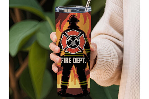 Firefighter Hero 20oz Tumbler Design Sublimation DesignSVG 