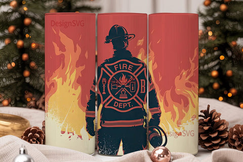 Firefighter Hero 20oz Tumbler Design Sublimation DesignSVG 