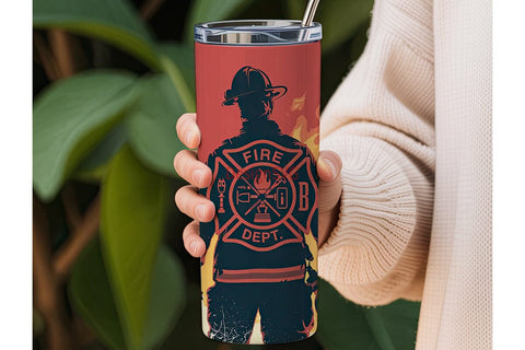 Firefighter Hero 20oz Tumbler Design Sublimation DesignSVG 