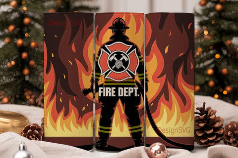 Firefighter Hero 20oz Tumbler Design Sublimation DesignSVG 