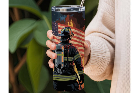 Firefighter Hero 20oz Tumbler Wrap Sublimation DesignSVG 
