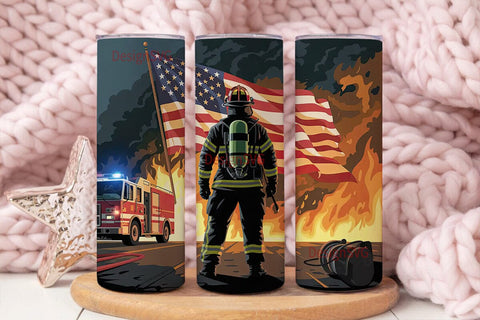 Firefighter Hero 20oz Tumbler Wrap Sublimation DesignSVG 