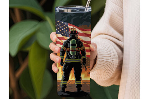 Firefighter Hero 20oz Tumbler Wrap Sublimation DesignSVG 