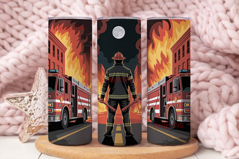 Firefighter Hero 20oz Tumbler Wrap Sublimation DesignSVG 