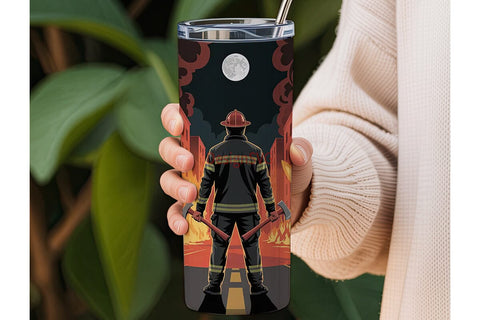 Firefighter Hero 20oz Tumbler Wrap Sublimation DesignSVG 