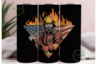 Firefighter Hero 20oz Tumbler Wrap Sublimation PixelChick 