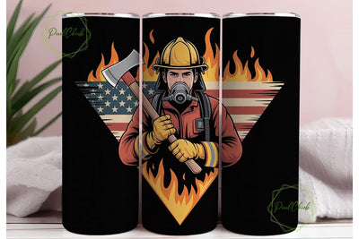 Firefighter Hero 20oz Tumbler Wrap Sublimation PixelChick 