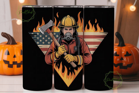 Firefighter Hero 20oz Tumbler Wrap Sublimation PixelChick 