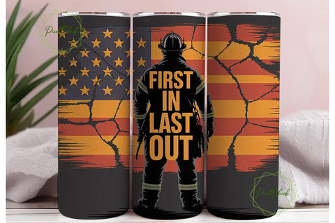 Firefighter Hero 20oz Tumbler Wrap Sublimation PixelChick 