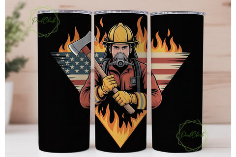Firefighter Hero 20oz Tumbler Wrap Sublimation PixelChick 