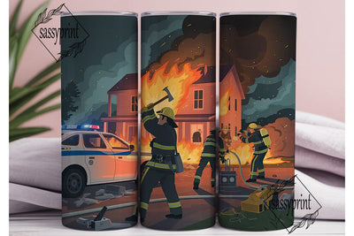 Firefighter Hero 20oz Tumbler Wrap Sublimation sassyprint 