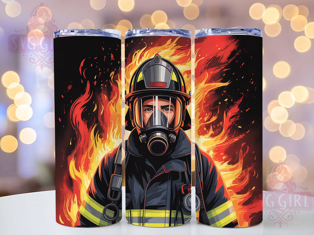Firefighter Hero Tribute Tumbler, Fire Department, Flames Design, Hero Tribute, Tumbler Wrap, Sublimation Design, 20oz Tumbler, Rescue Artwork Sublimation SvggirlplusArt 