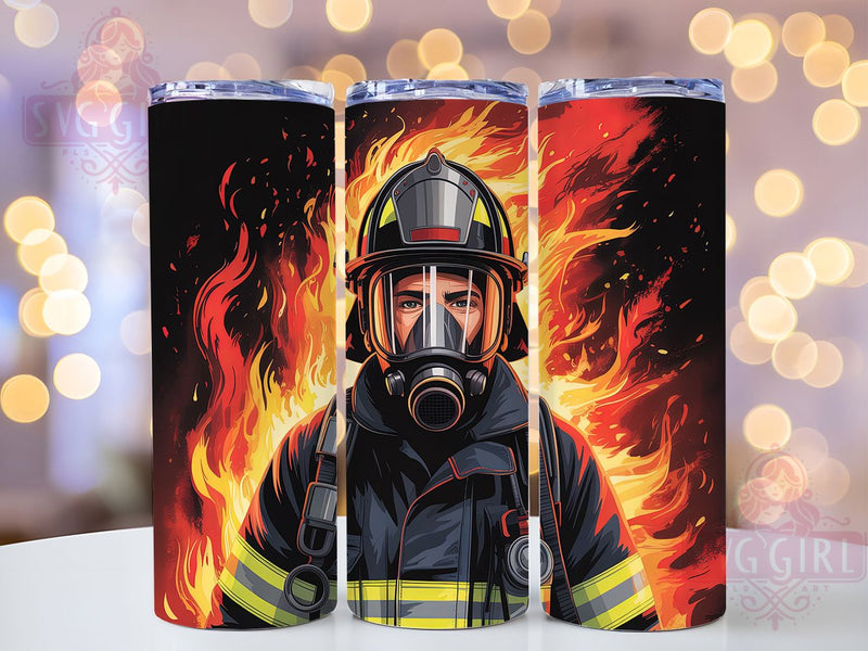 Firefighter Hero Tribute Tumbler, Fire Department, Flames Design, Hero Tribute, Tumbler Wrap, Sublimation Design, 20oz Tumbler, Rescue Artwork Sublimation SvggirlplusArt 