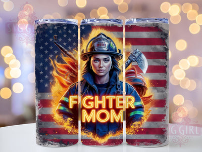 Firefighter MOM 20oz Tumbler Wrap Sublimation Design, Straight Tapered Tumbler Wrap, Rescue Life American Flag Tumbler Png, Instant Digital Download Sublimation SvggirlplusArt 