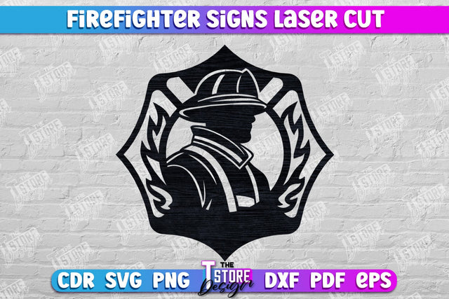 Firefighter Sign | Fire Station | Maltese Cross | Fireman Symbols | CNC File SVG The T Store Design 