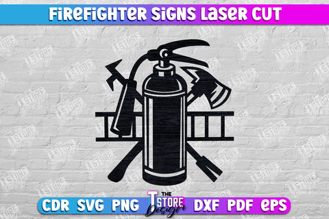 Firefighter Sign Laser Cut Bundle | Fire Station | Maltese Cross | Fireman Symbols | CNC File SVG The T Store Design 