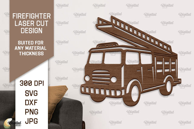 Firefighter Sign Laser Cut. Firefighter Wooden Wall Decor SVG Evgenyia Guschina 