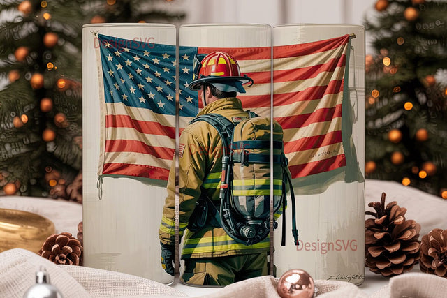 Firefighter Tribute 20oz Tumbler Wrap Sublimation DesignSVG 