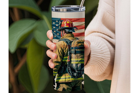 Firefighter Tribute 20oz Tumbler Wrap Sublimation DesignSVG 