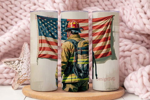 Firefighter Tribute 20oz Tumbler Wrap Sublimation DesignSVG 