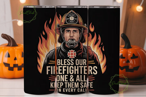 Firefighter Tribute 20oz Tumbler Wrap Sublimation PixelChick 