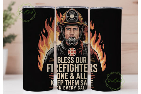 Firefighter Tribute 20oz Tumbler Wrap Sublimation PixelChick 