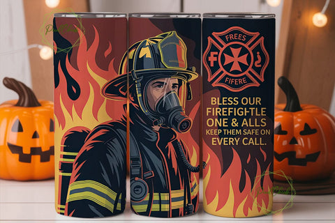 Firefighter Tribute 20oz Tumbler Wrap Sublimation PixelChick 