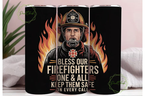 Firefighter Tribute 20oz Tumbler Wrap Sublimation PixelChick 