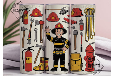 Firefighter Tumbler Wrap PNG Sublimation sassyprint 