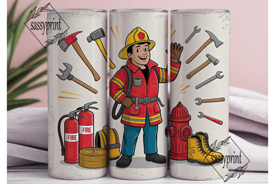 Firefighter Tumbler Wrap PNG Sublimation sassyprint 