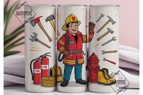 Firefighter Tumbler Wrap PNG Sublimation sassyprint 