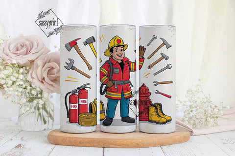Firefighter Tumbler Wrap PNG Sublimation sassyprint 
